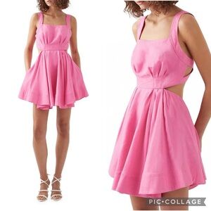 Aje Dress NWT Clara Tie Back Mini Dress in Pink Size 8